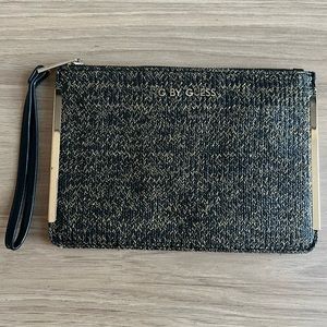 G by Guess Clutch Purse Bag Wristlet Wallet - Gold Shimmer